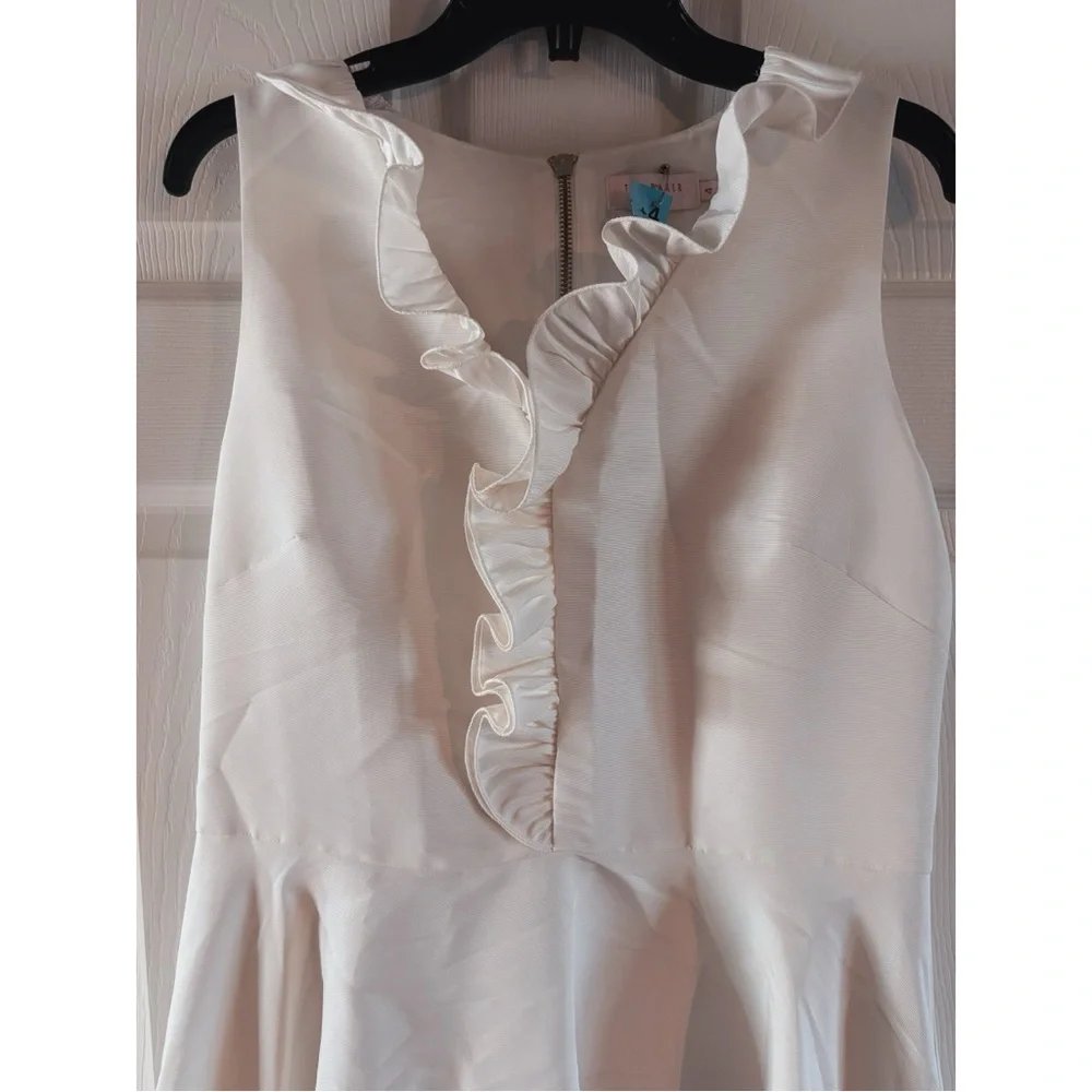 Ted Baker Cream Ruffled Dress - Picture 4 of 6